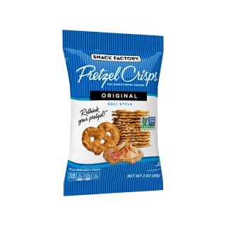 A bag of Snack Factory Pretzel Chips in the original flavor.