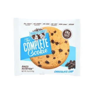 A small bag of Lenny & Larry's The Complete Cookie in chocolate chip flavor.